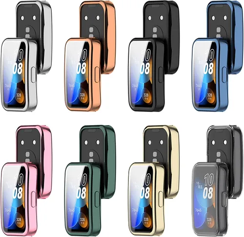 Vista 3 de Paquete de 4 fundas para reloj compatibles con Huawei Band 8, protector de pantalla para reloj inteligente, película protectora de TPU suave