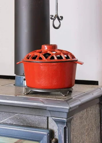 Vista 4 de Vaporizador de estufa de leña esmaltado de 2.2 cuartos de galón - Parte superior de celosía