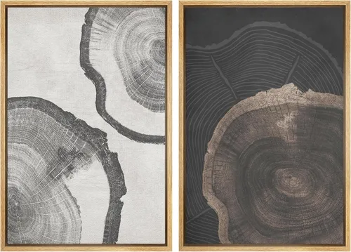 Vista 97 de SIGNWIN Lienzo enmarcado para pared, ilustraciones abstractas texturizadas en tonos beige terrosos, arte moderno, decorativo, contemporáneo