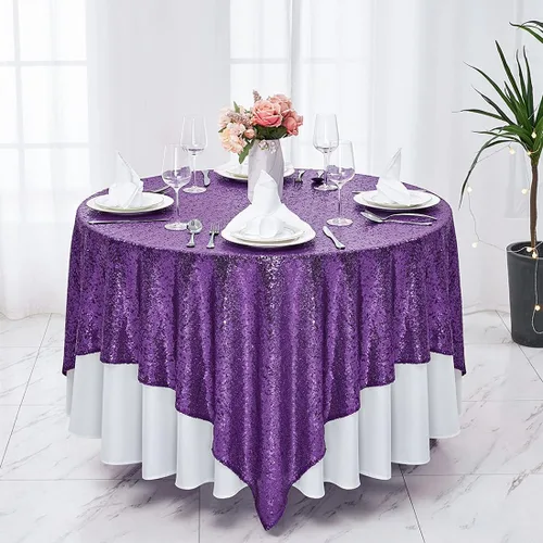 Vista 37 de Hahuho Mantel rectangular de lentejuelas de 50x80 pulgadas, color champán, mantel con purpurina para decoración de despedida de soltera, cumpleaños