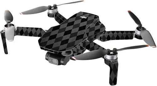 Vista 2 de MightySkins - Compatible con DJI Mini 2 Dron portátil - Argyle negro Funda protectora de vinilo duradera y única Fácil de aplicar, quitar