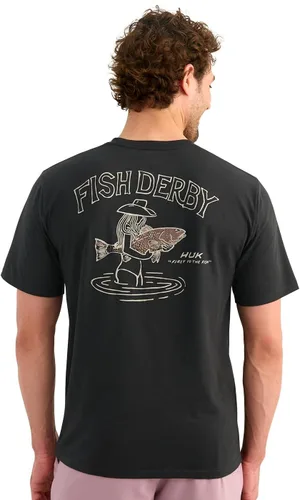 Vista 12 de HUK Mens Fishing Graphic Tee, Performance Short Sleeve, Quick-Dry Bass Bones - Búho nocturno