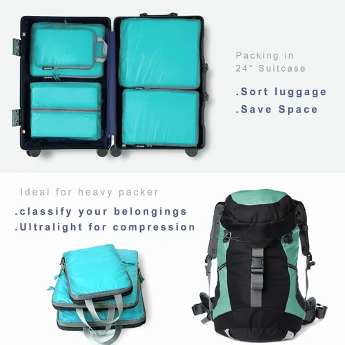 Vista 6 de BAGAIL 4 Set/6 Set Ultraligero Compresión Embalaje Cubos Organizador de Embalaje para Accesorios de Viaje Equipaje Maleta Mochila