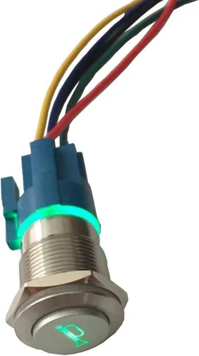 Vista 9 de ESUPPORT Interruptor de palanca de botón de bocina de altavoz momentáneo de coche de 12 V 0.748 in Azul claro