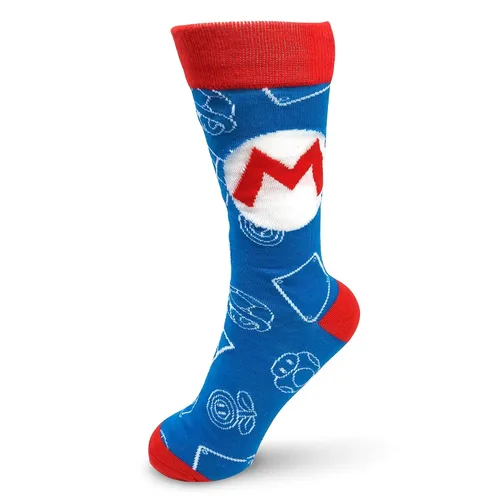 Vista 3 de Controller Gear Super Mario Evergreen - 3 Pack - Authentic & Official Nintendo Super Mario Merchandise Crew Socks - Not Machine Specific