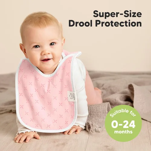 Vista 2 de KeaBabies Paquete de 8 Baberos para Niños y Niñas, Baberos sin Botones para Babear, Dentición de Bebés Niñas y Niños Pequeños, Recién Nacidos