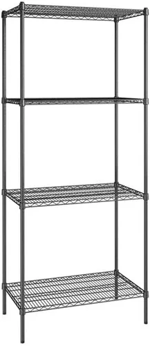 Vista 228 de Kit de 4 estantes de epoxi verde NSF de 21 x 72 pulgadas con postes de 86 pulgadas, estantería de almacenamiento resistente, kit de estantería
