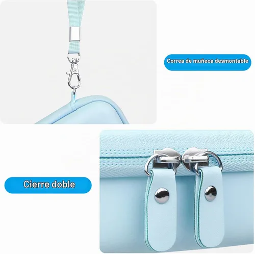 Vista 5 de Canboc Estuche de transporte para Fujifilm Instax Mini Link 3 2 1 Impresora para smartphone, bolsillo de malla para película instantánea y cable Azul
