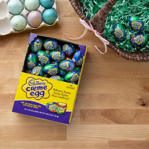 Vista 4 de CADBURY CREME EGG - Caramelo de chocolate con leche, Pascua, huevos de 1.2 onzas (48 unidades)