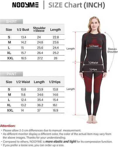Vista 5 de Ropa interior térmica para mujeres Long Johns para mujeres, capa base para mujeres, en climas fríos