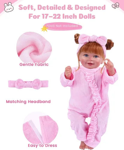 Vista 9 de BABESIDE Juego de accesorios para muñecas de bebé de 8 piezas con moisés