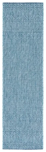 Vista 23 de SAFAVIEH Alfombra lavable al aire libre, colección Courtyard - 2'3" x 5', gris y negro, no desprende pelusa y fácil limpieza, ideal para patio