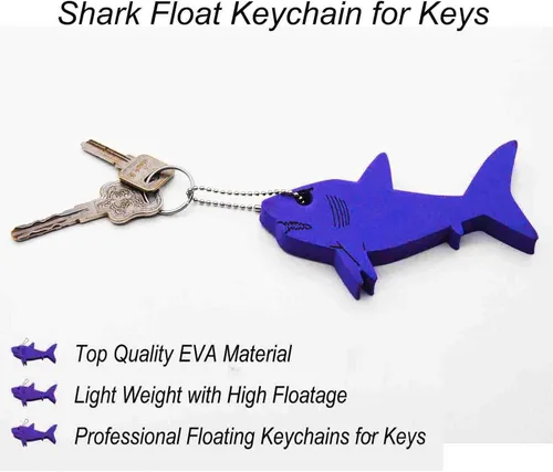 Vista 7 de Liangery Floating Keychain for Boat Keys Marine Fishing Float Key Chain in Shark Style Floating Key Ring with Great Buoyance