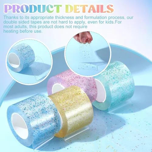 Vista 10 de HyDren Juego de 10 cintas nanoadhesivas, multicolor nano cinta, no requiere calefacción, adecuado para principiantes y niños, cinta colorida