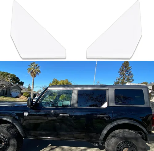 Vista 14 de Cubierta de protección para ventana trasera en forma de triángulo Compatible con Ford Bronco de 4 puertas 2021 2022 2023 2024 2025 Accesorios