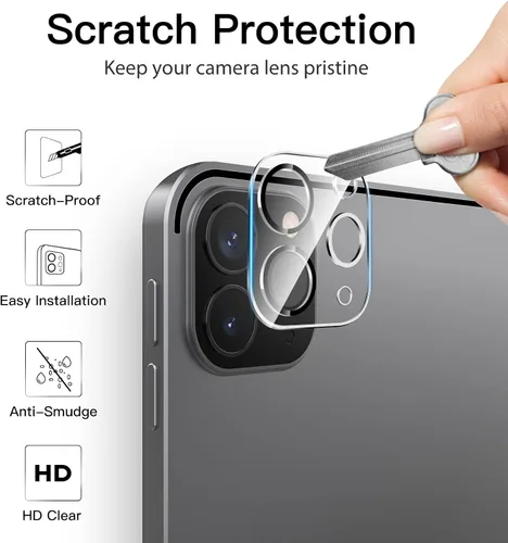 Vista 5 de JETech Protector de pantalla para iPad Pro de 11 pulgadas, 2022/2021/2020 (4ª/3ª/2ª generación) con protector de lente de cámara, película de vidrio
