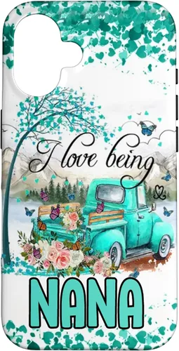 Vista 32 de I Love Being Nana Flower Butterflies Truck PC Case for iPhone 17