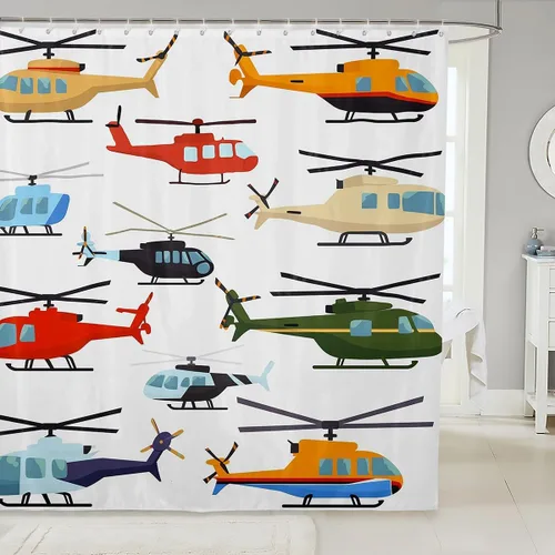 Vista 8 de Erosebridal Cortina de Ducha de Dinosaurio de Dibujos Animados 3D para Niños Varones Adultos Baño Selva Dino Tela Cortina de Baño 72" An x 72 L