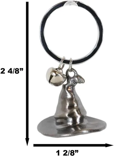 Vista 2 de Ebros Gift Juego de 2 adornos novedosos Wicca Ocultista Negro Magia Hechicero Sombrero Decorativo Mini Aleación Metal Llavero Llavero Llavero Con