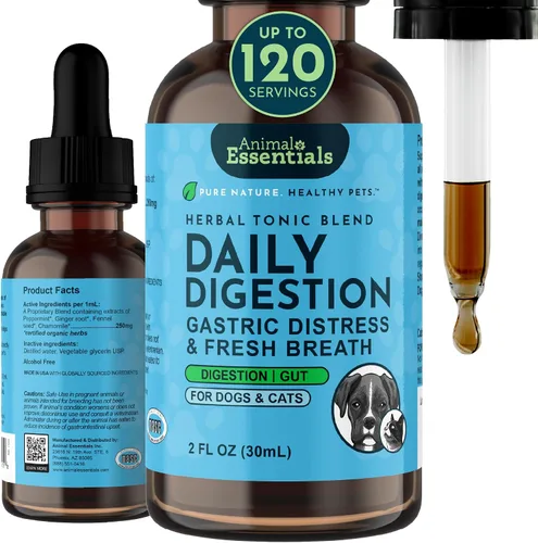 Vista 10 de Animal Essentials Digestión diaria para perros y gatos, aliento fresco - 1 fl oz