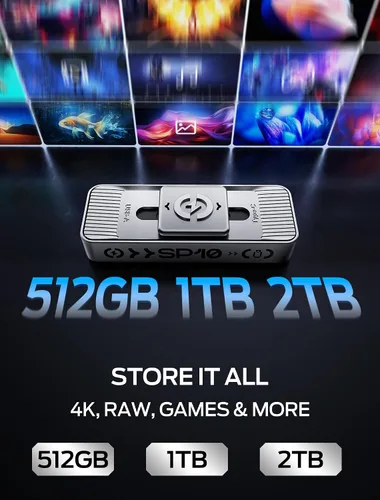 Vista 6 de MOVE SPEED Unidades de estado sólido Pro de lectura de 512 GB de alta velocidad a 1050 MB/s - Puertos duales USB 3.2+Tipo C para Mac iOS Android