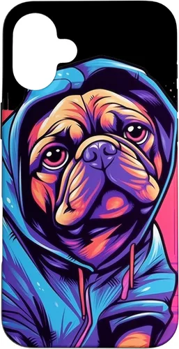 Vista 22 de Funda para iPhone 12/12 Pro Pug Graffiti Pug Owner Pug Lover