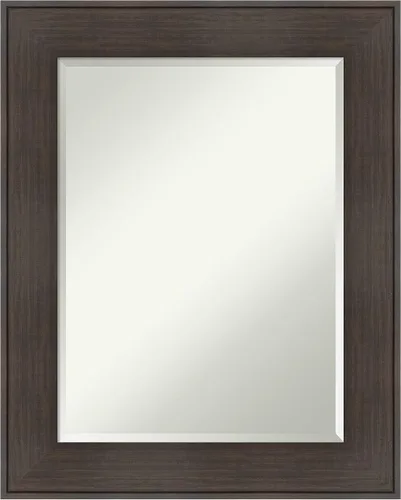 Vista 18 de Amanti Art Espejo de baño marrón para sobre lavabo, espejo rectangular de 24x20 Caleb Brown para tocador, marco rústico pequeño de estilo campestre