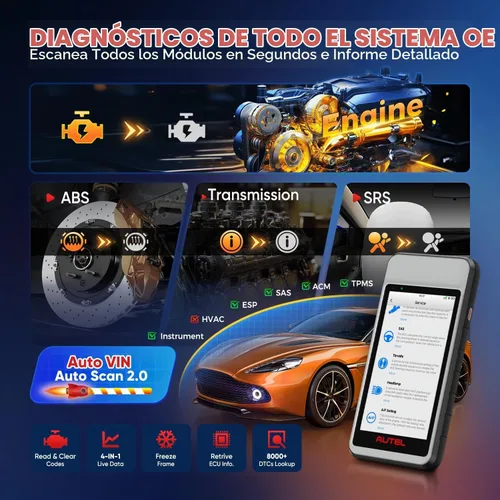 Vista 5 de Autel Escáner MaxiDiag MD906 PRO, Diagnóstico de todo el sistema, servicio