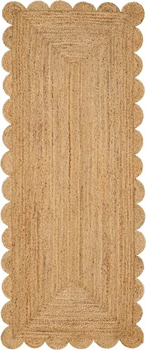Vista 8 de MDS® 1 alfombra de área trenzada de yute tejida a mano de 2 x 3 pies, rectangular, alfombra decorativa reversible de arpillera 100% natural