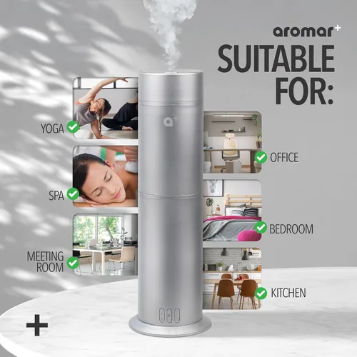 Vista 5 de AROMAR Difusor inteligente de aceite sin agua, controlado por aplicación, cubre 1000 pies cuadrados, con Miami, Nueva York y Roma, inspirado