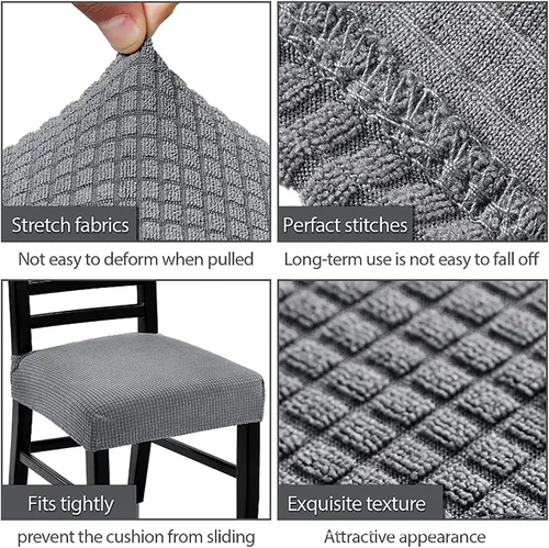 Vista 4 de Fundas para sillas de comedor, fundas lavables para sillas de comedor, fundas elásticas para sillas de comedor, fundas de asiento elásticas