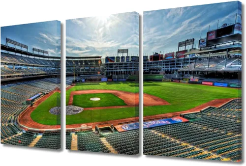 Vista 70 de TUMOVO Arte de pared en lienzo para estadio deportivo, arte de pared de campo Wrigley en Chicago, pinturas de Chicago, impresiones sobre lienzo