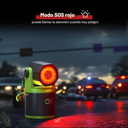 Vista 6 de CLAKAP Linterna LED para campamento, linterna recargable de 3000 lúmenes, linterna giratoria de 180°, luz de campamento portátil con cargador