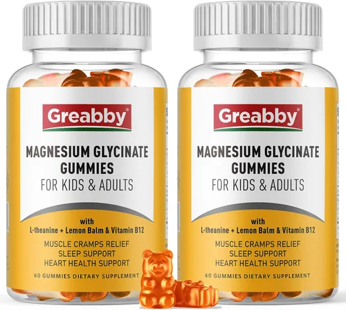 Vista 8 de Gomitas de glicinato de magnesio para niños y adultos, suplemento masticable de glicinato de magnesio de 300 mg, promueve el sueño, los músculos