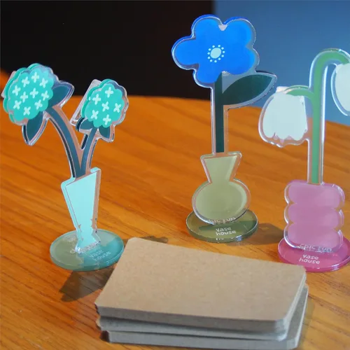 Vista 7 de 3 piezas de acrílico para escritorio, soporte de clip de flores, clip de exhibición de fotos de escritorio en casa, oficina, soporte para fotos