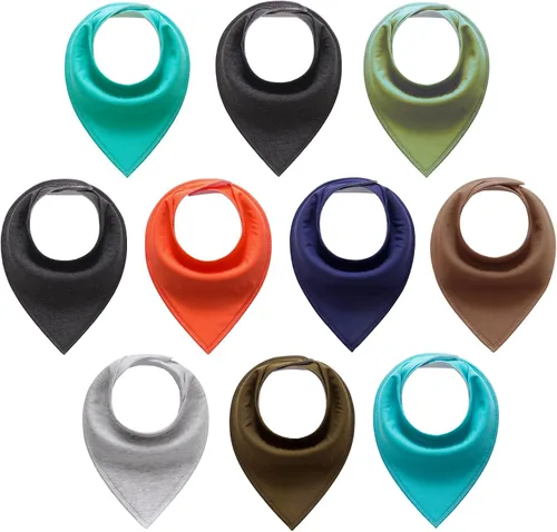 Vista 8 de Little Tots - Baberos de algodón unisex para bebés y niños, paquete de 8/10 baberos suaves y absorbentes Blossom Whisper-10pack