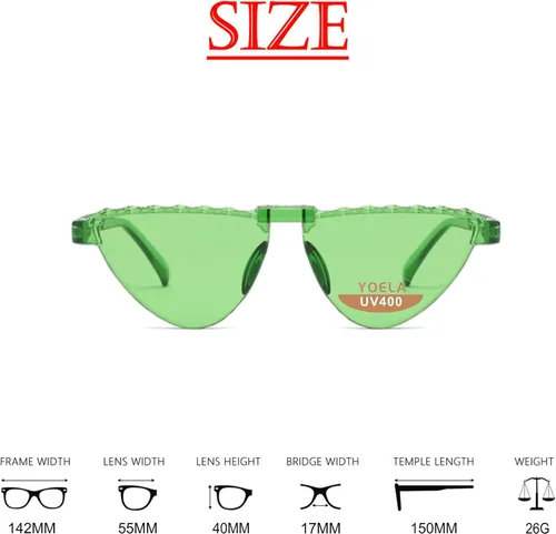 Vista 7 de OLIN Yoela Triangle Rimless Sunglasses One Piece Colored Transparent Sunglasses For Women and Men