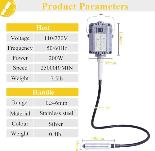 Vista 4 de YUCHENGTECH Herramienta giratoria de eje flexible, amoladora de eje flexible, herramienta rotativa, cincel eléctrico, herramientas eléctricas