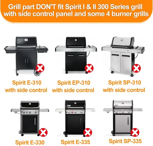 Vista 7 de SafBbcue Kits de piezas de parrilla para Weber Spirit II Serie 300 GS4 Parrillas de gas 7636 Barras aromatizantes 69787 Tubo de quemador 67060 Placa