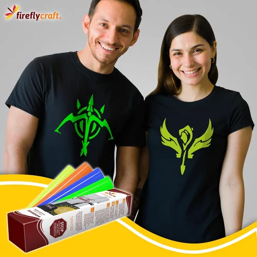 Vista 64 de Firefly Craft - Lámina de vinilo 3D de transferencia de calor, vinilo HTV grueso de 3 dimensiones, para planchar para usar con Cricut y Silhouette