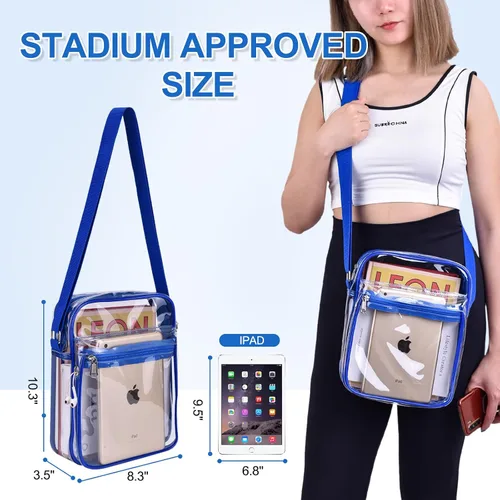 Vista 2 de USPECLARE Clear Purse Bag for Stadium Events Clear Messenger Bag for Men and Women