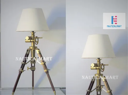 Vista 2 de Lámpara de mesa con trípode, decoración náutica, lámparas industriales (pantalla no incluida), lámpara de mesita de noche industrial