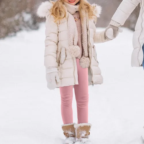 Vista 6 de BOOPH Leggings de invierno para niñas, con forro polar, pantalones básicos de longitud completa