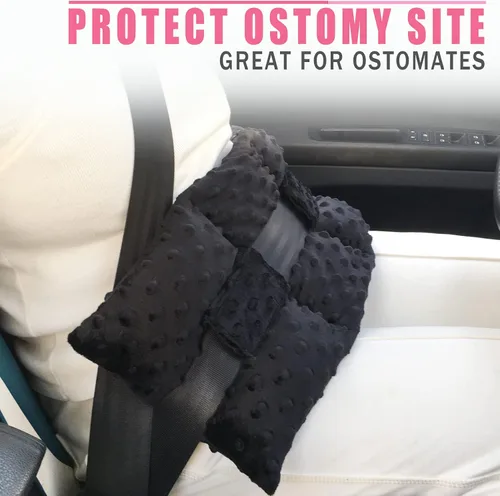 Vista 2 de Almohada para cinturón de seguridad de ostomía, protector de conducción de ostomía, protector de ileostomía de urostomía, no aprieta, suministros