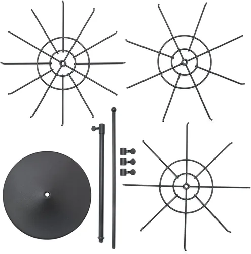 Vista 6 de Polmart - Soporte giratorio ajustable de doble altura (soporte y niveles) para encimera (negro, 3 niveles)