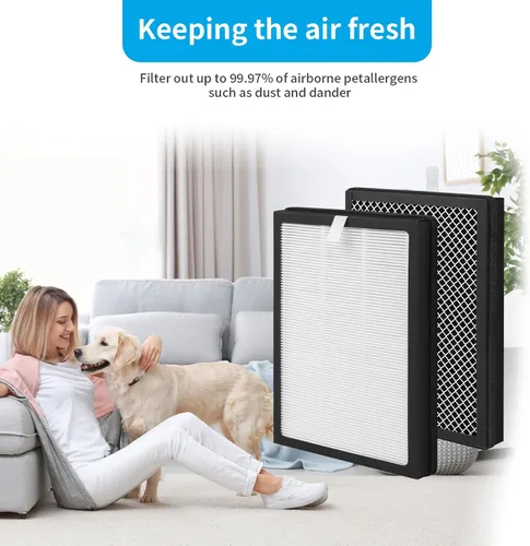 Vista 6 de Paquete de 2 filtros de repuesto CAP-500FPK compatibles con purificador de aire Cuisinart CAP-500FPK, filtración 3 en 1