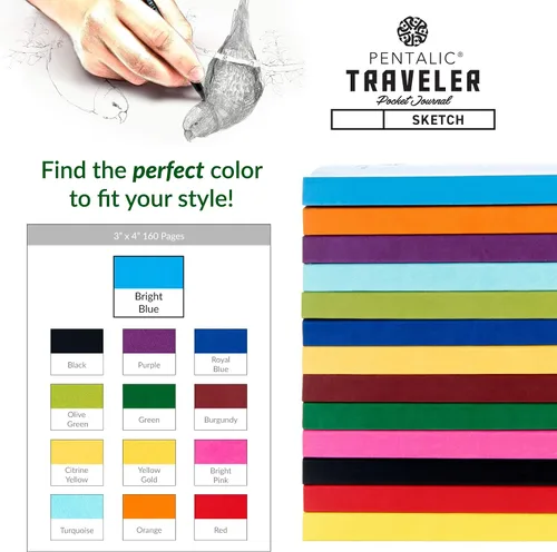Vista 7 de Cuaderno de bocetos Travelers Dot Grid Pentalic Art, libre de ácidos