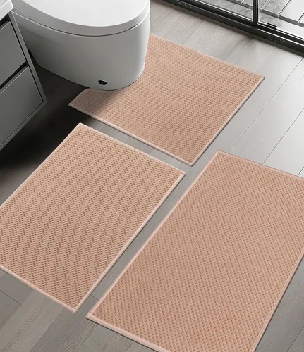 Vista 36 de YIHOUSE Juego de 2 tapetes de baño ultrafinos de secado rápido, tapete de baño absorbente para baño, antideslizante, lavable a máquina (beige)