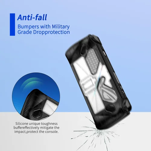 Vista 4 de Funda protectora para ASUS Rog Ally de 7 pulgadas 2023 con función atril, TPU, flexible, a prueba de golpes, antideslizante, anticolisión, 2