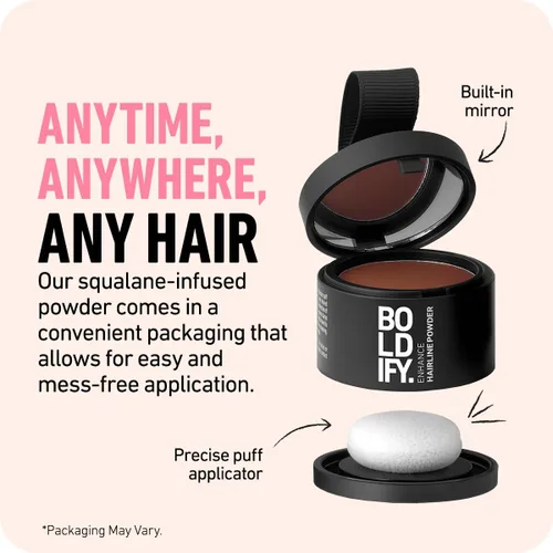 Vista 9 de BOLDIFY Polvo de línea capilar (gris), fórmula instantánea a prueba de manchas de 48 horas que se bloquea para cabello de cuerpo completo y barba